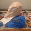 The taped up foil is now pulled from the sculpt. This will become the pattern.