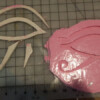 The Eye of Horus is pretty much the eye everyone thinks of when they think Egyptian. It's not the eye Anubis has, but it's so iconic I used it anyway. I created a flat sculpt from Sculpy and created a silicone mold from it.