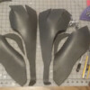 The pieces have been heat formed using a heat gun.