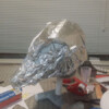 After the rondo sets, I cover the sculpt in aluminum foil.